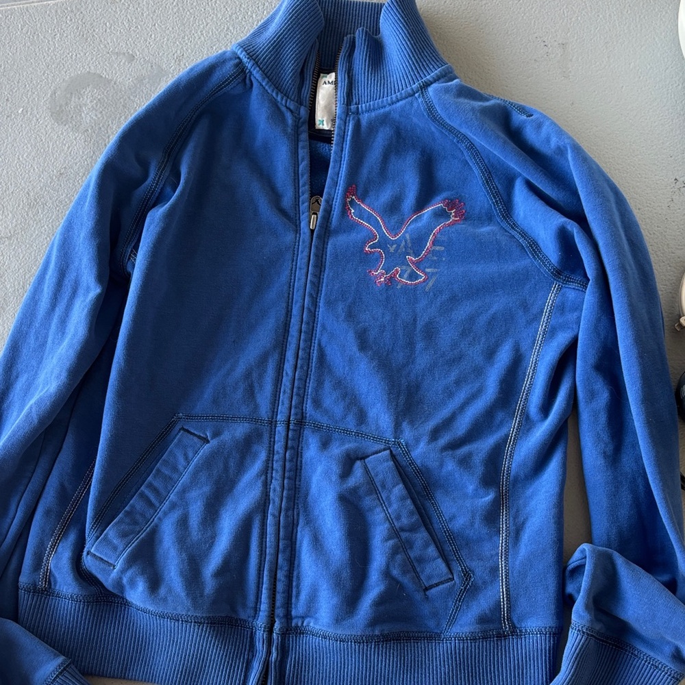 American Eagle Outfitters Blue Teddy Jacket